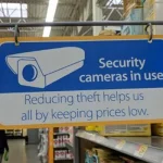 security sign in the retail store