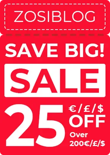 Zosi Blog Coupon - Save 50€/£/$ Over 200€/£/$