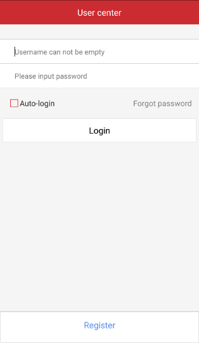 Zosi View Login Screen