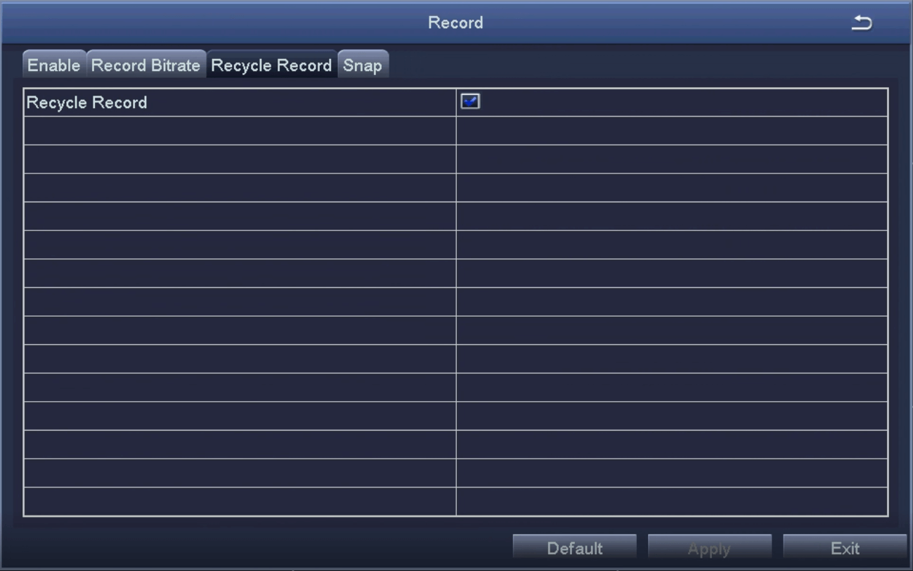 Setup Record Recycle Record