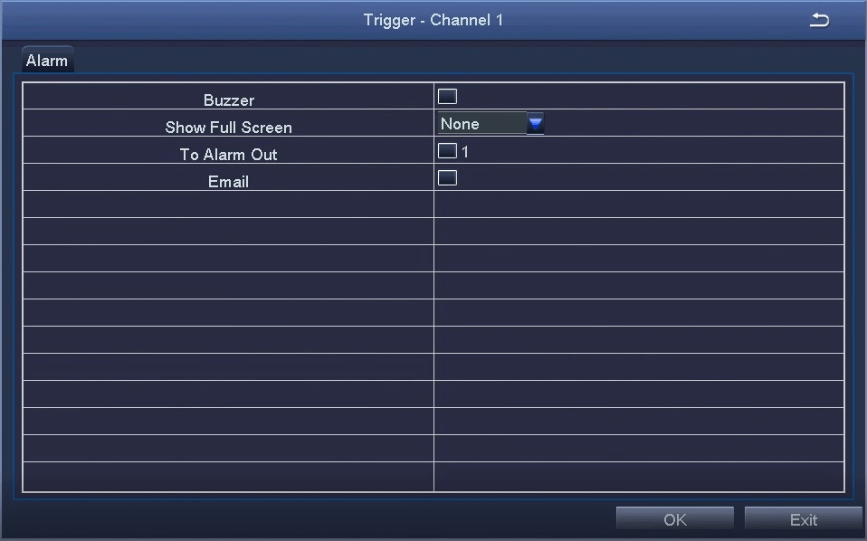 Alarm Video Loss