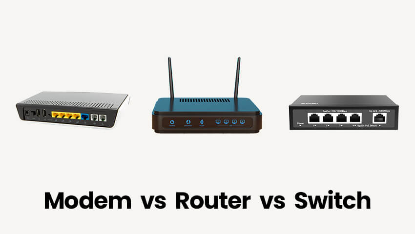 modem vs router vs switch