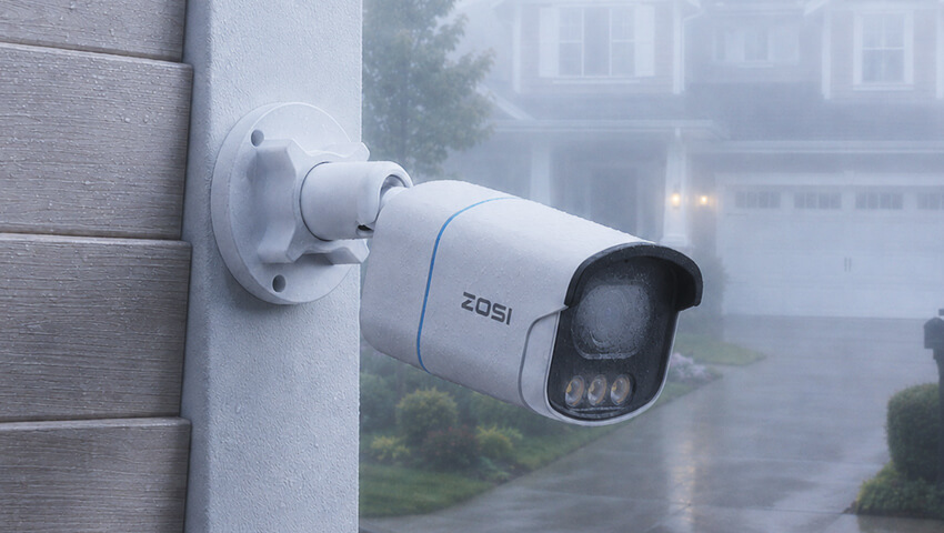 security camera lens fog